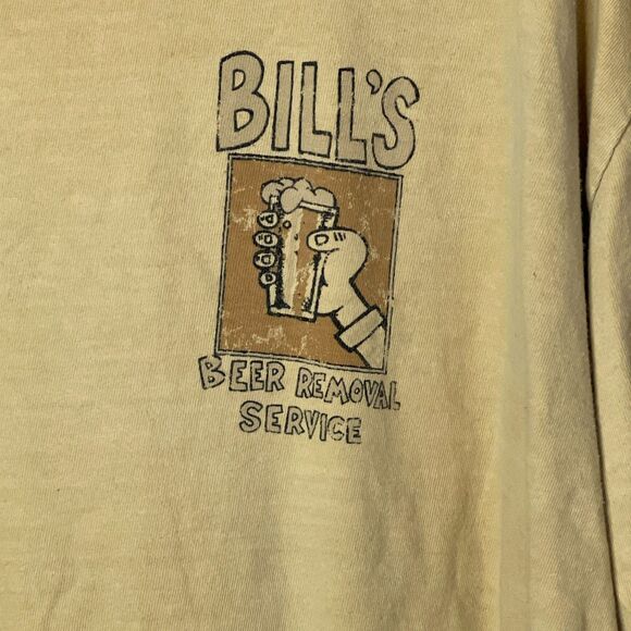 Vintage Beer Dyed Bill’s Beer Removal Service Funny Graphic Tee 90s Brewery XL - Picture 5 of 12